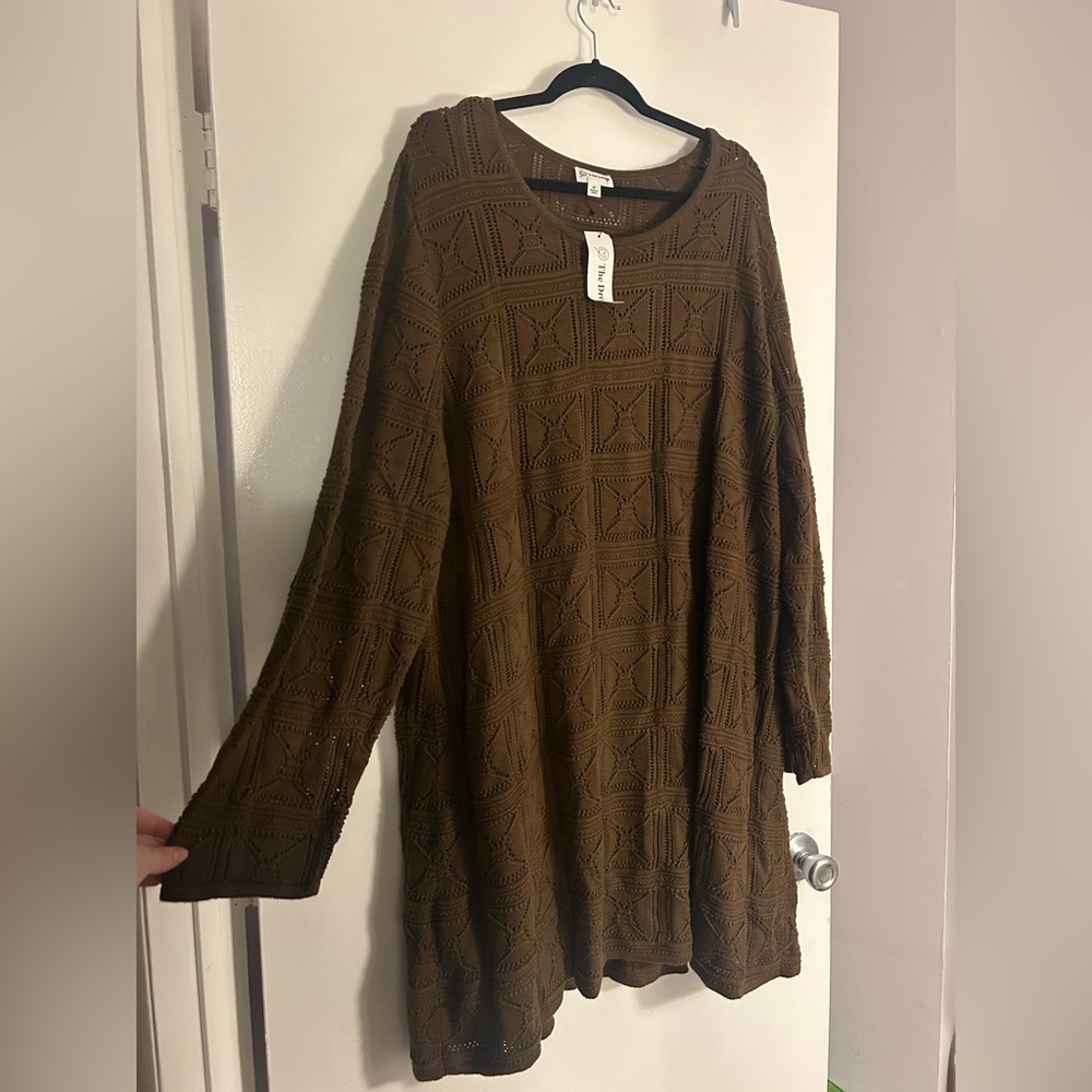 Plus size crochet mini dress